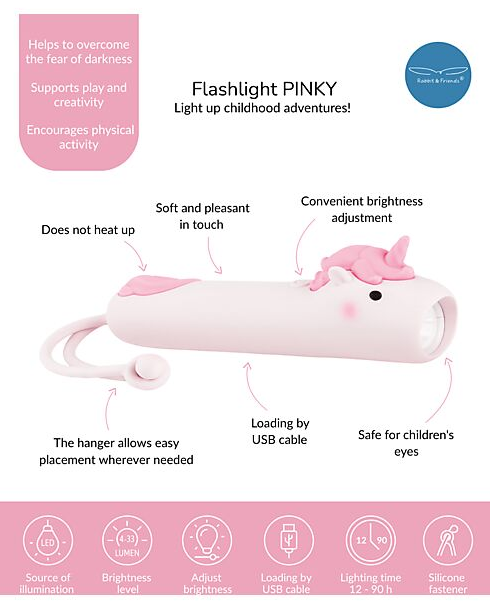 52-0087 TORCIA IN MORBIDO SILICONE UNICORNO LUMINOSITA' REGOLABILE