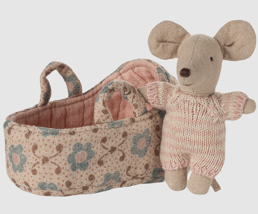 17-5004-00 TOPOLINO NEONATO NELLA CULLA ROSA